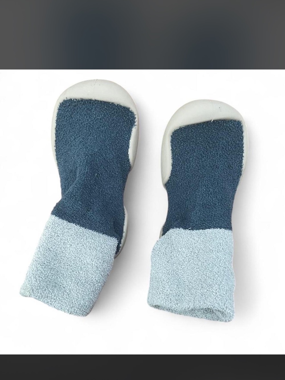 Blue Two-Tone Cozy Shoe Socks Soft Sole